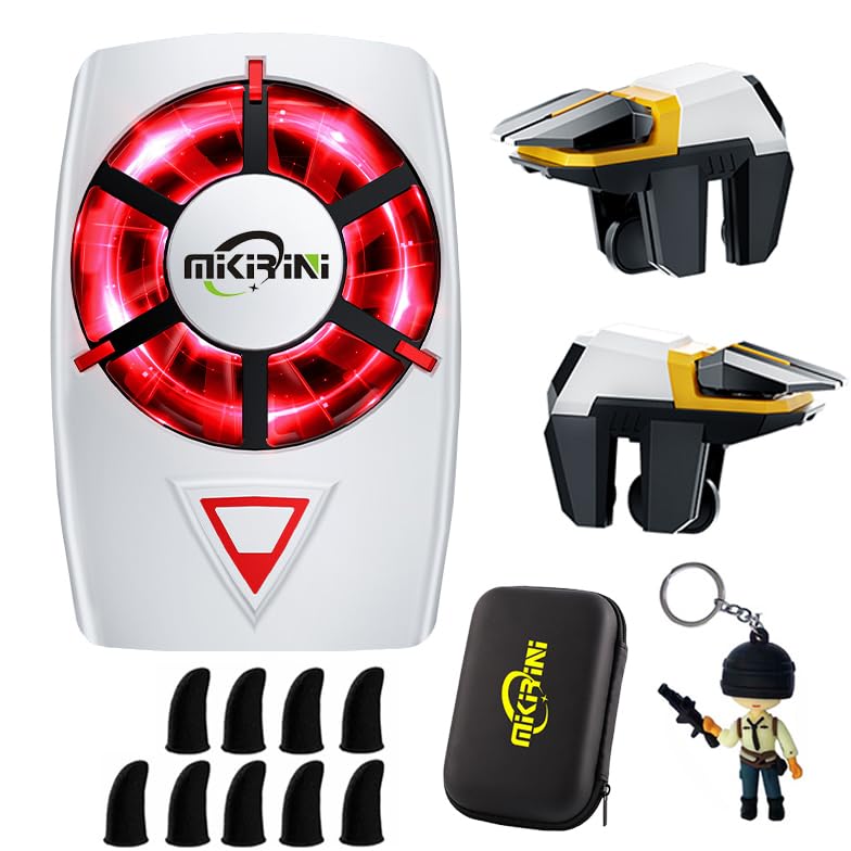 Mikirini 14 in 1 Mobile Phone Cooler for iPhone & Android Phones, Cell Phone Cooling Fan Radiator, 2pcs L2R2 Mobile Game Controller Triggers for PUBG/Free Fire/Call of Duty (Boy) - Image 1